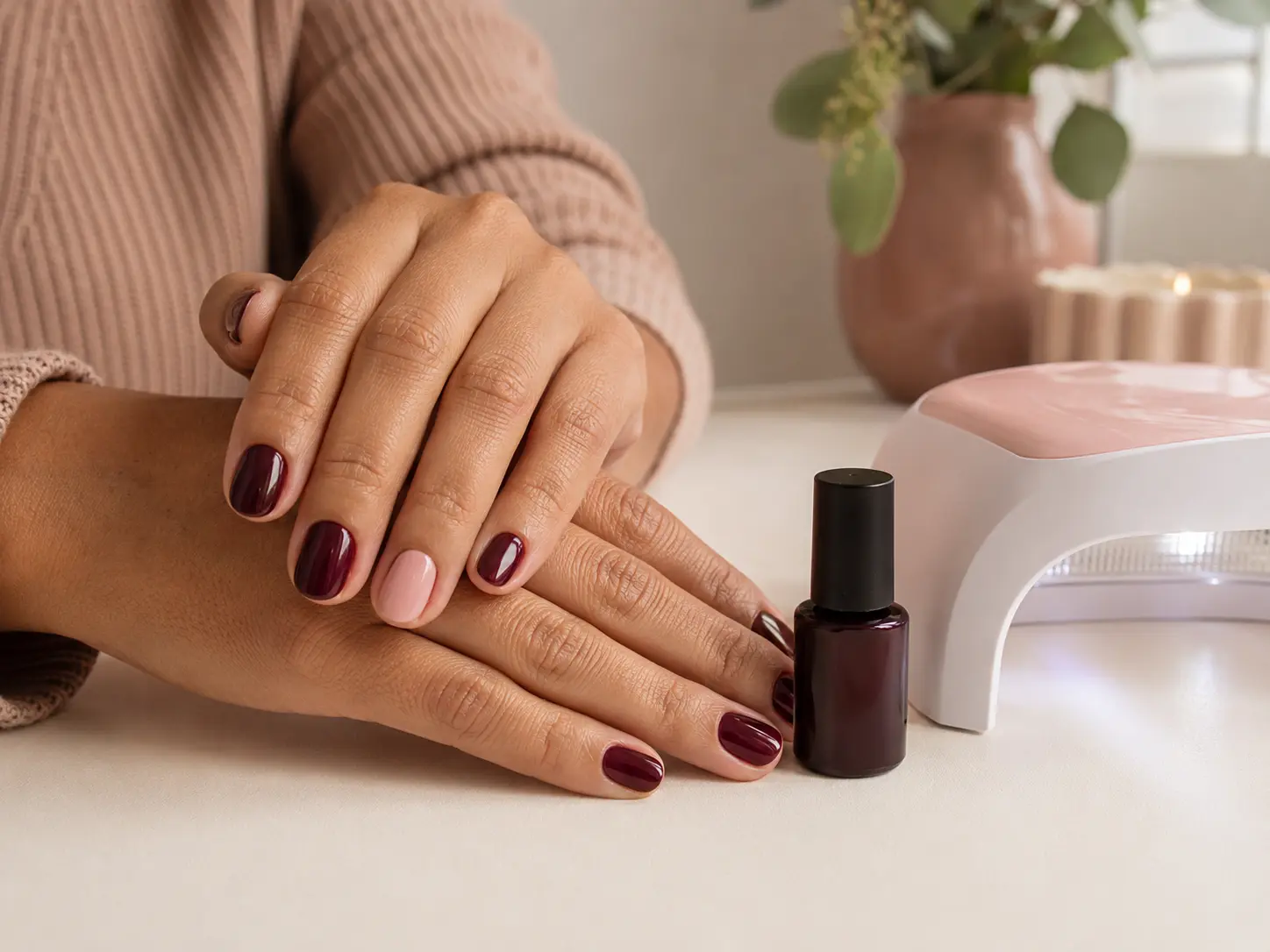 Manicure semipermanente a domicilio con acabado brillante